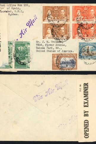 Trinidad and Tobago Censored Airmail Cover