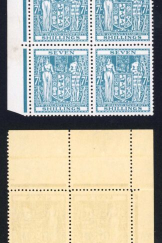 New Zealand SGF197 7/- Mult Wmk U/M (Toned gum) Fresh Colour Cat 260 pounds