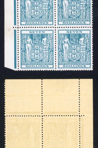 New Zealand SGF197 7/- Mult Wmk U/M (Toned gum) Fresh Colour Cat 260 pounds