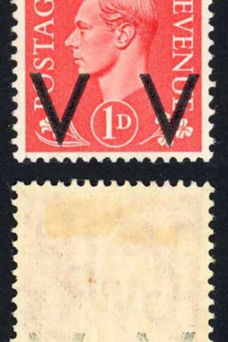 KGVI 1d Light Scarlet Opt Double V for Victory M/M