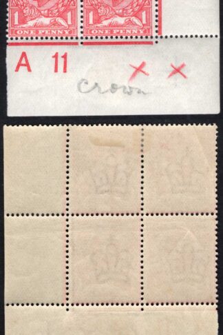 N8i 1d Downey Wmk Crown Plate 16 R20/11 White scratch left of lions face Cat 12