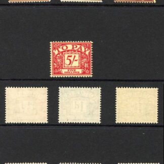 SGD46/D5 Post Due Set of 10 Wmk Edward U/M (2/6 light brown mark on reverse)
