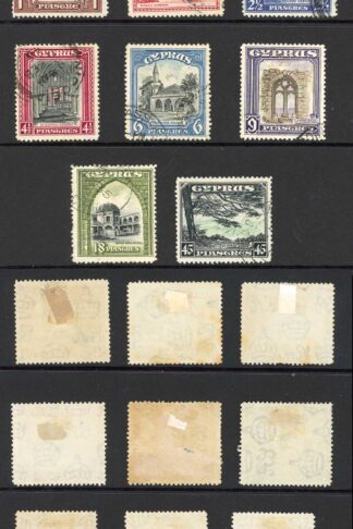 Cyprus SG133/43 set of 11 Cat 200 pounds