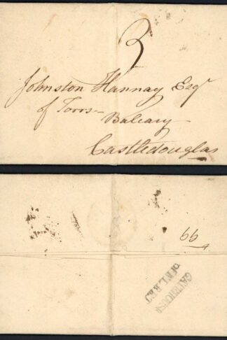 1799 Entire to Castle Douglas Fine GATEHOUSE/OF FLEET in black