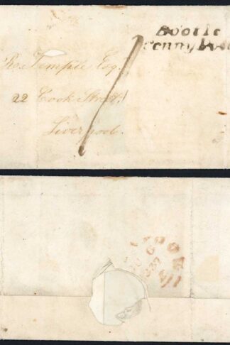 1837 Wrapper to Liverpool with the scarce BOOTLE/Penny Post