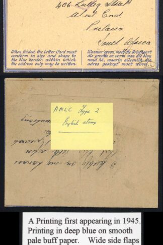 South Africa Censored Airletter 1945