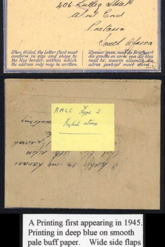 South Africa Censored Airletter 1945