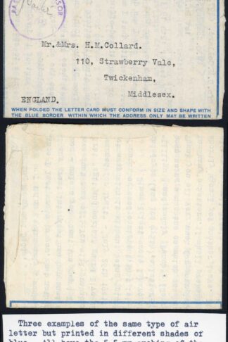 Tunisia WWII Airmail Letter15th Sept 1943 to Middlesex with Censor Mark