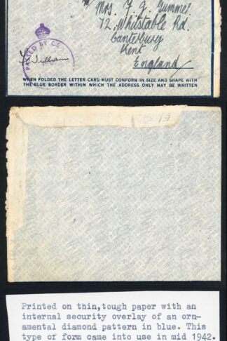 Egypt Airmail Letter 21st Oct 42 to Kent with Censor Mark