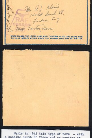 Egypt Airmail Letter 13th Sept 42 with RAF Censor Hand-stamp