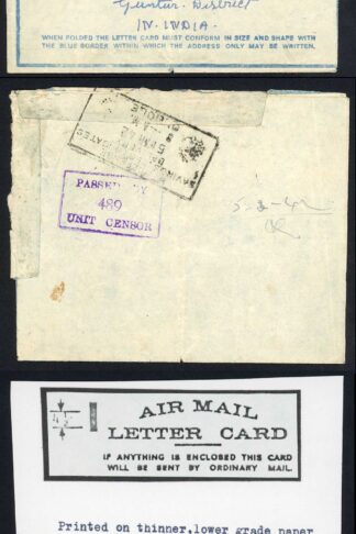 Iraq Airmail Letter 25th Feb 42 with Base and Chief Field Censor Marks