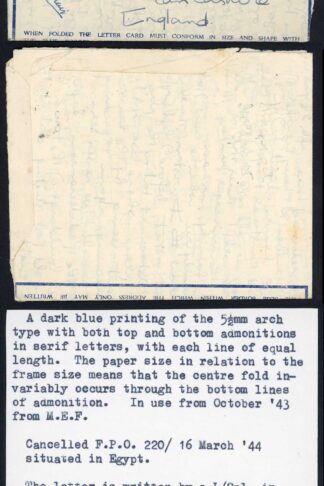 Egypt Airmail Letter 16th March 1944 with Censor Mark