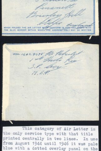 Palestine Air Letter 17th Oct 45 FPO 233 coded 4/45
