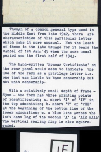 Egypt Airmail Letter 1st Jan 45 Privilege Letter with Base Censor Mark