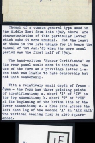 Egypt Airmail Letter 1st Jan 45 Privilege Letter with Base Censor Mark
