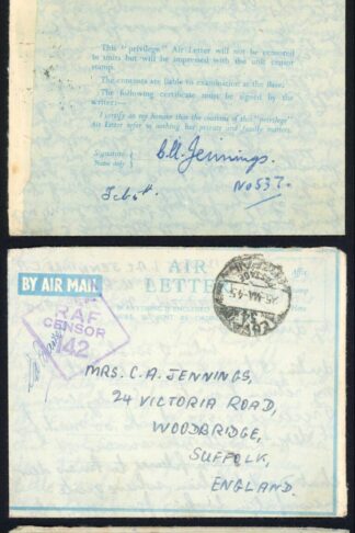 Egypt Two Privilege Air Letter 1 with 3d Stamp other used in Free Postage Period