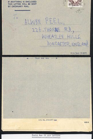 Nigeria Air Letter Army Form W3077 Cancelled 31st Jan 1949
