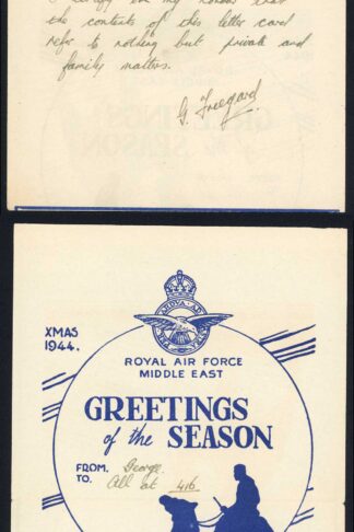Middle East Christmas Airmail Letter with RAF Censor Mark