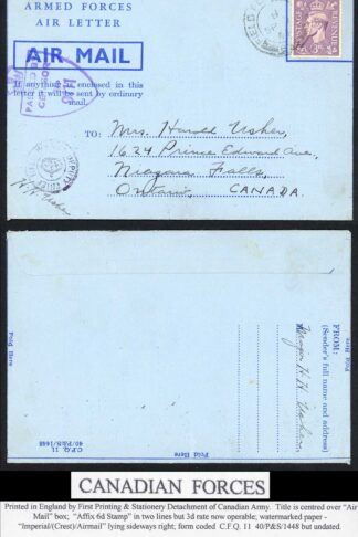 Italy Armed Forces Air Letter Cancelled FPO 638 Naples 7th Sept 1944 Censored