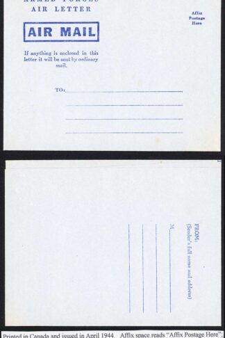 Canadian Armed Forces Air Letter Mint