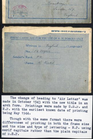 Indian Command 1944 Censored Airmail Lettersheet