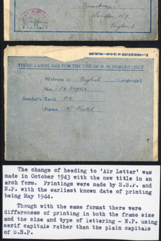 Indian Command 1944 Censored Airmail Lettersheet