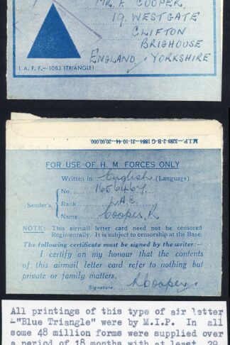 Indian Privilege 1945 Censored Airmail Lettersheet