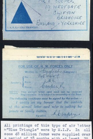 Indian Privilege 1945 Censored Airmail Lettersheet