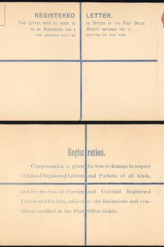 British Levant 1pi on 3d Registered Envelope Size K (BG under flap)