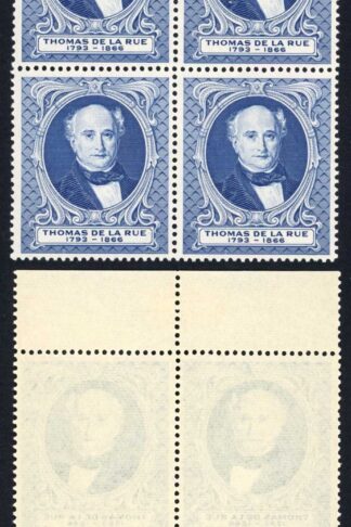 1955 De La Rue Centenary Exhibition Thomas De La Rue label in blue U/M
