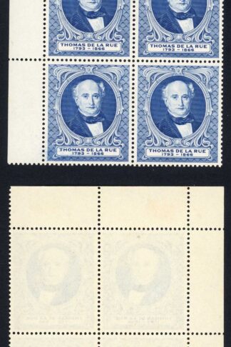 1955 De La Rue Centenary Exhibition Thomas De La Rue label in blue U/M