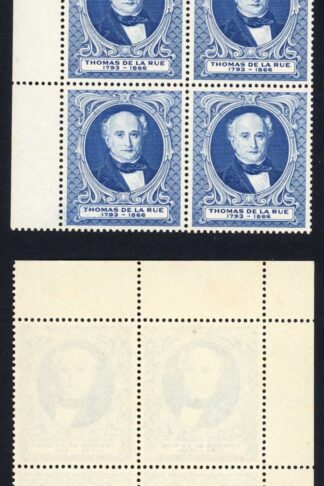 1955 De La Rue Centenary Exhibition Thomas De La Rue label in blue U/M