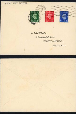 KGVI 1/2d 1d and 2 1/2d on a 10 May 1937 Printed  First Day Cover