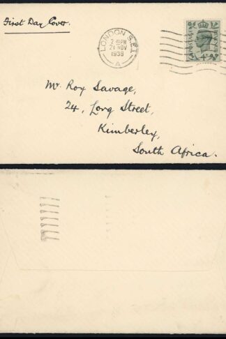 KGVI 4d on a 21 Nov 1938 First Day Cover