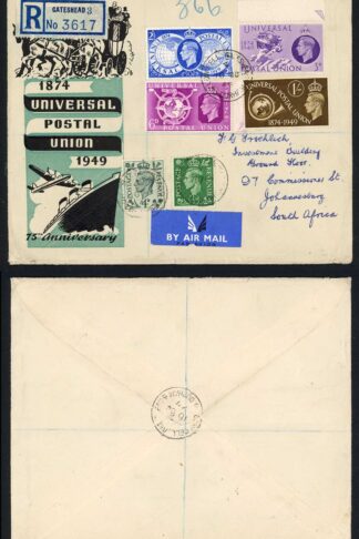 KGVI SG499/502 UPU Set with 10 Oct 1949 First Day Pmk