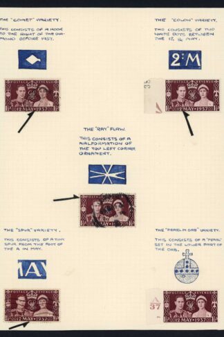 1937 Coronation page of Varieties in SG461a Colon Variety (m/m)