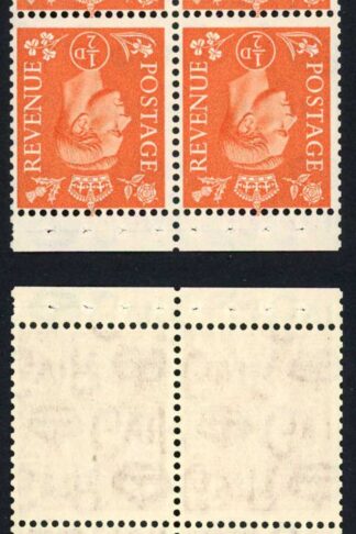 SG503ew 1/2d Pale Orange Pane of 4 wmk Inverted U/M Cat 15 pounds