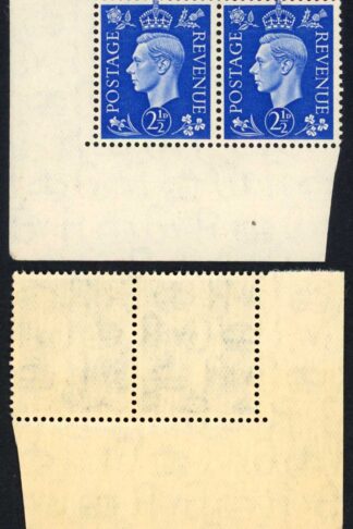 SG466 2 1/2d U/M Pair inc Variety Scratch on temple cat 22.40