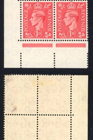 SG486 1d Pale Scarlet Cylinder K42 72 dot (5 x U/M) Cat 15