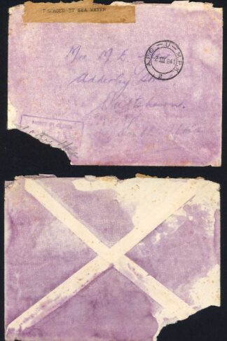 1941 Salvage Mail Type written seal APO no 2 was Nairobi