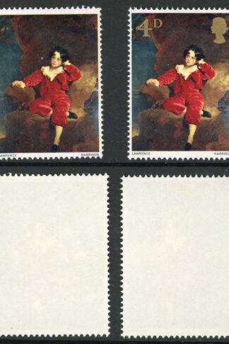 SG748a 4d 1967 paintings Missing GOLD (Head and Value) U/M Cat 200 pounds