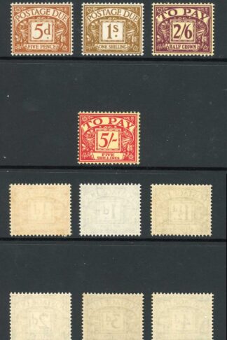 SGD46-D55 1/2d - 5/- Wmk Edward Set of 10 Fine M/M