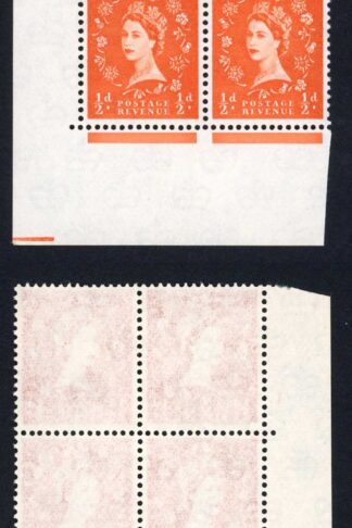 Spec S5 1/2d White Paper Wmk Crown Cylinder Block 1 dot E/I U/M Cat 10 pounds