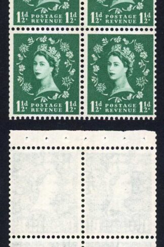 SG612mb 1 1/2d 2 bands booklet pane of 4 U/M Cat 80