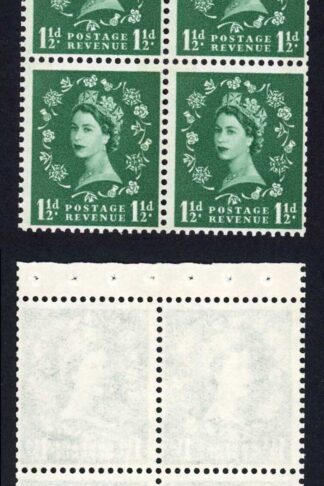 SG612mb 1 1/2d 2 bands booklet pane of 4 U/M Cat 80