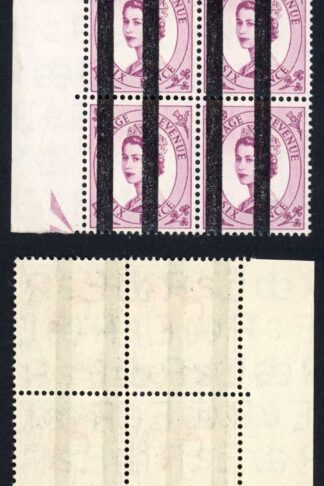 SG579 6d wmk crowns with Post Office Tranning Bars U/M