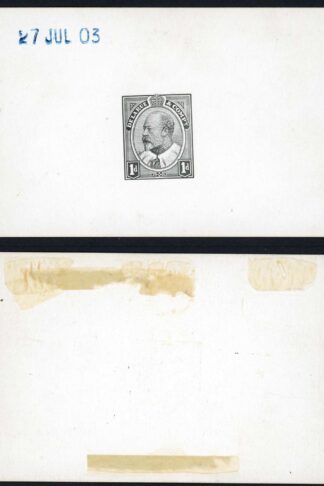 KEVII 1903 Rejected Canada Head Essay Die Proof 27 Jul 1903 Cat 6000 pounds