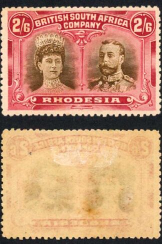 Rhodesia 2/6 blackish-brown and brown-lake M/M fine and scarce