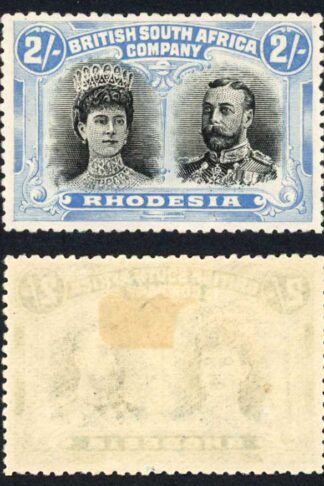 Rhodesia SG154var 2/- deep black and blue M/M Ex Gibbs