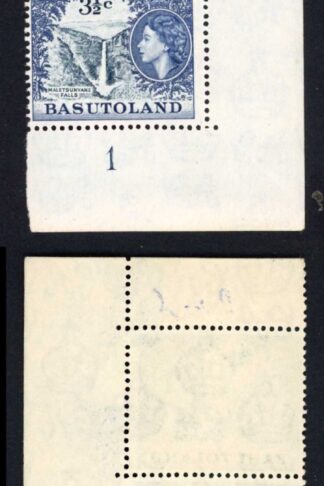 Basutoland Sg73 3 1/2c With Broken Perf Pins at top right U/M Strip of 10